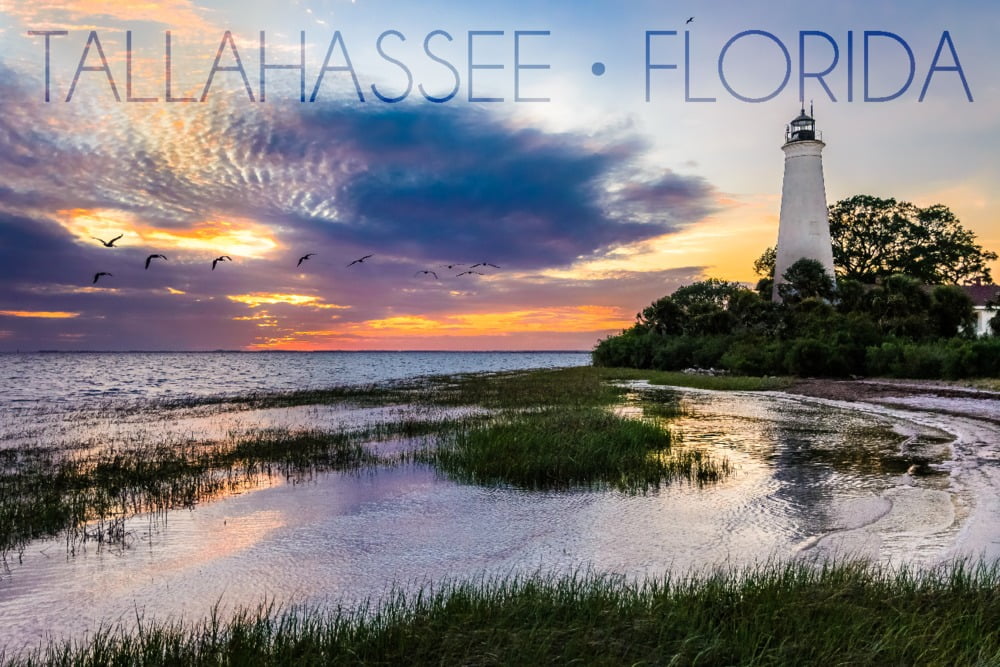 Tallahassee, Florida, St. Marks Lighthouse (12x18 Wall Art Poster, Room Decor)