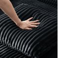 thumbnail image 5 of 53" Cushioned Recliner Sofa Bed with Charging Station and 2 Cup Holders, Corduroy Pull-out Sofa with Side Pockers, Recliner Backrest with 5-position Adjustment for Living Room, Bedroom, Office, Black, 5 of 9