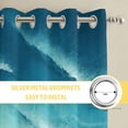 thumbnail image 6 of Teal Gradient Ocean Kitchen Curtains Window Panels, Ombre Watercolor Coastal Beach Waves Insulated Window Treatment Curtain, Grommet Curtains for Bedroom/Living Room/Bathroom, 2 Piece 52"Wx72"L, 6 of 8