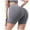 #1-Gray, variant on Women Workout Yoga Shorts Seamless Running Shorts Solid Ribbed Knit Leggings High Waist Biker Shorts Hip Lift Yoga Pants