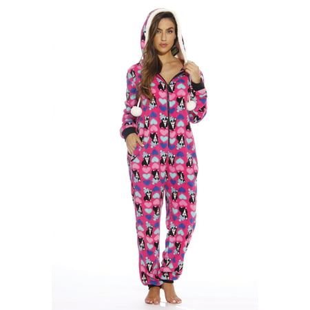 Just Love Adult Onesie / Pajamas (Luv Pug, Medium, One Piece Pajamas ...