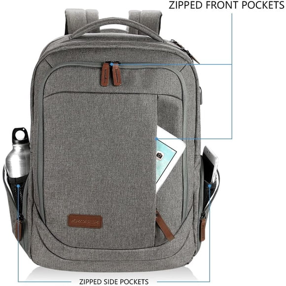 KROSER Ordinateur Portable Sac à Dos d'Ordinateur Sac à Dos d'Affaires de Voyage de 15,6 Pouces avec Port de Chargement USB Hydrofuge