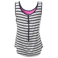 thumbnail image 2 of FashionOutfit Women's Color Contrast Sailor Striped Zipper Detail Pocket Tank Tops, 2 of 3