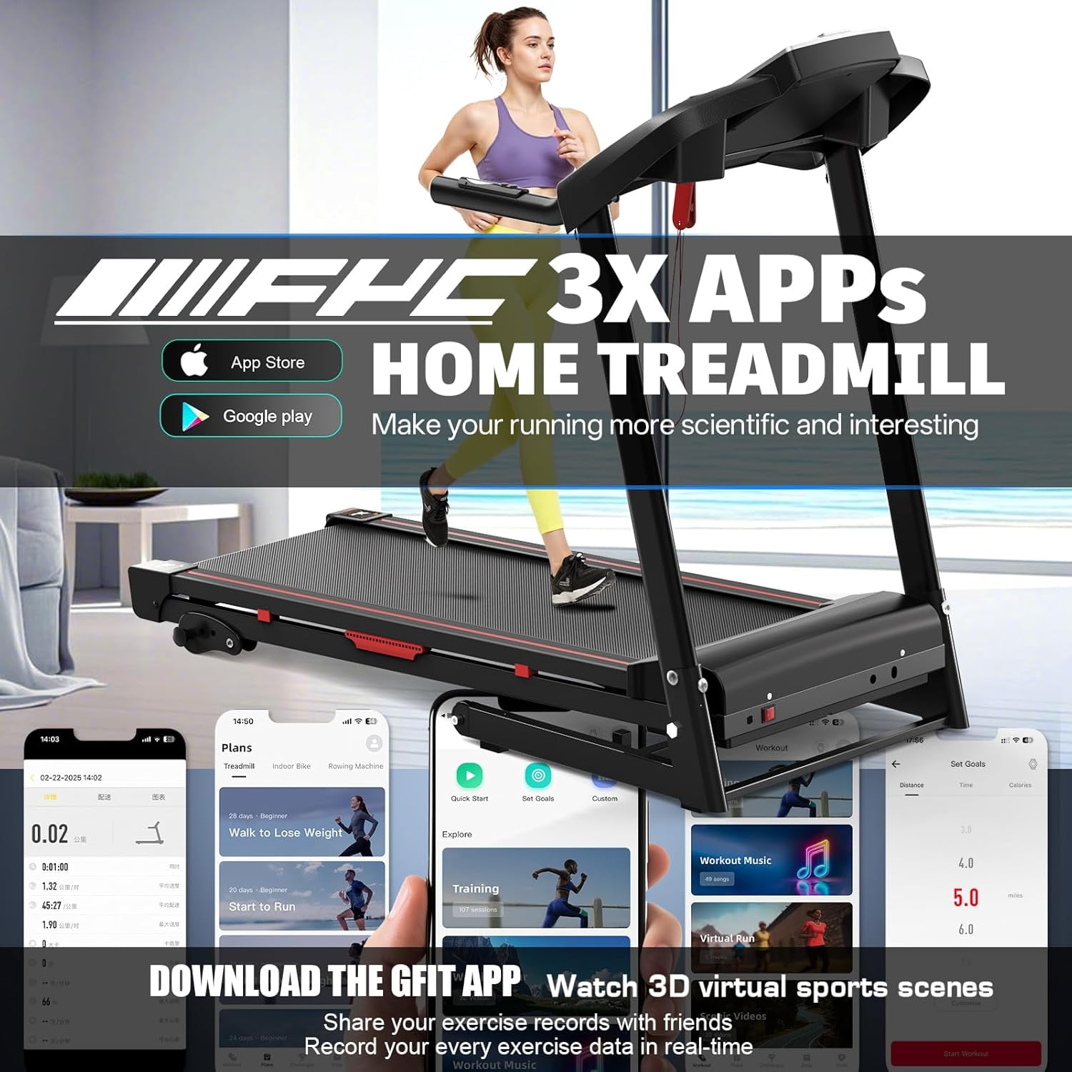 SWERTOY 3.5HP Folding Treadmill with Incline 330lb Capacity Treadmill, Shock Absorption System, Bluetooth Audio Speakers, Pulse Monitor, 12 Preset Programs Running Jogging Walking Machine