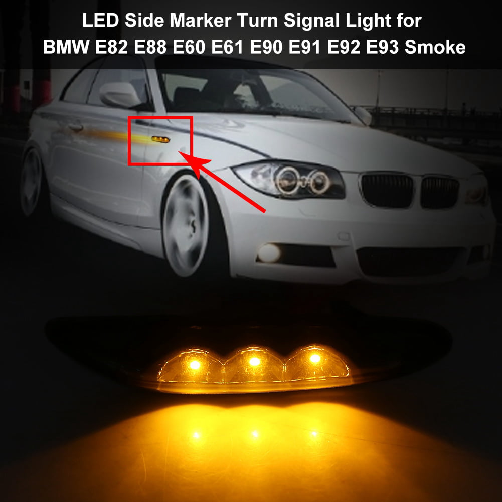 LED Smoke Side Marker Lights Turn Signals For BMW E90 E91 E92 E93 3 Series E61 
