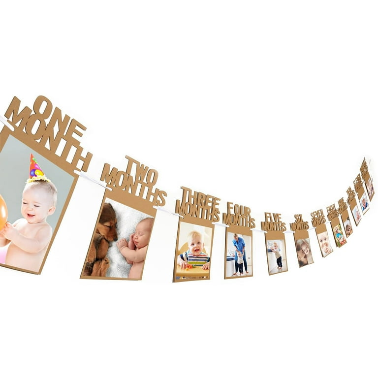 First Birthday Monthly Photo Bunting, Milestone Bunting, First 1st Birthday  Decor, 1st Birthday Backdrop, Party Decorations, Photo Garland 