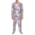 thumbnail image 3 of Kdxio Owl And Floral Men’s Pajama Set Pajamas For Men 2 Piece PJ Set with Men Pajama Pants and Long Sleeve T-Shirt Lounge Set-Medium, 3 of 7