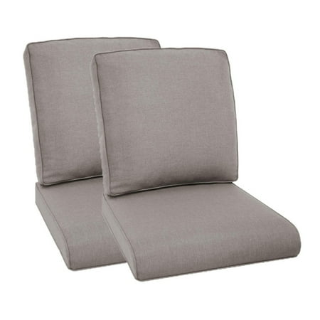 PARKWELL Outdoor 24 x 22 4 Piece Deep Seat Cushion Set Water Repellent Fade Resistant Deep Seat Bottom and Back Cushion for Chair Sofa and Couch Gray