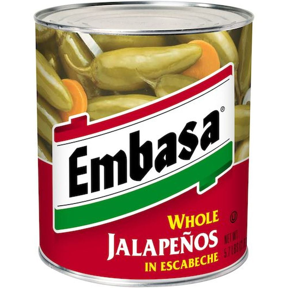Embasa Whole Jalapeno Pepper with Escabeche, Number 10 Can -- 6 per Case.