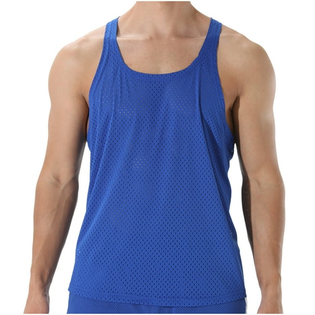 Timegard Tank Tops Men Round Neck Breathable Racerback Loose Tee Shirts Athletic Lightweight Tops