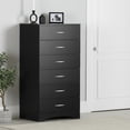 thumbnail image 2 of Pemberly Row Contemporary 6-Drawer Wood Single Lingerie Chest in Pure Black, 2 of 9