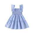 thumbnail image 2 of Bagilaanoe Little Girl Summer Dress Fly Sleeve Ruffle A-line Dresses 2T 3T 4T 5T 6T 7T Kids Casual Swing Sundress, 2 of 6
