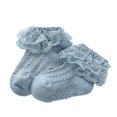thumbnail image 1 of Calcetines azules con volantes y encaje para bebés y niñas Afortunado Sencillez, 1 of 2