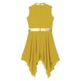 thumbnail image 4 of iiniim Kids Girls Dance Contrast Color Sleeveless High Low Dress Dancewear Yellow 14, 4 of 7