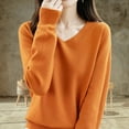 thumbnail image 2 of Akafmk Womens Long Sleeve Maternity Tops,Womens Maternity Solid Color V Neck Long Sleeve Loose Fitting Casual Knit Base Layer Pregnancy Mama Tops, 2 of 4