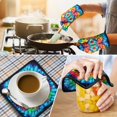 thumbnail image 4 of Vibrant Tie Dye Symmetry Kitchen Oven Mitt and Pot Holder Sets 4 Pcs for Baking, Cooking and Grilling, Heat Resistant Up To 392 °F, 4 of 7