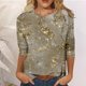 thumbnail image 2 of Gibobby Blusa Termica Mujer Blusa de manga corta con botones y cuello redondo a la moda informal con estampado para mujer（Rosa Dorado， XXL), 2 of 5