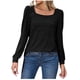 thumbnail image 1 of Moda mujer invierno cuello cuadrado Puff manga larga sólido Casual camisa blusa Fridja  bvmnju4418, 1 of 6