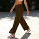 thumbnail image 4 of Neewe Women's Wide Leg Pants with Pockets - Casual Loose Button Waist Trouser Pants Sweatpants Palazzo Lounge Pants, 4 of 8