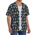 thumbnail image 2 of Yiaed Rocket Space Print Mens Casual Wrinkle Free Shirts Short Sleeve Button Down Summer Stretch Dress Shirt-4X-Large, 2 of 5