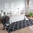 thumbnail image 6 of Softlife Fluffy Moroccan Kid Rug for Girl Room Super Soft for Bedroom Velvet Plush Carpets Shag Area Rugs for Living Room Decor,4' x 6',Dark Gray/White, 6 of 7