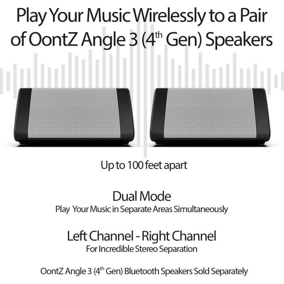 OontZ Angle 3 (4e Génération) - Haut-Parleur Portable Bluetooth, Son Stéréo Cristallin, Basses Riches, Portée Sans Fil de 100 Pieds,