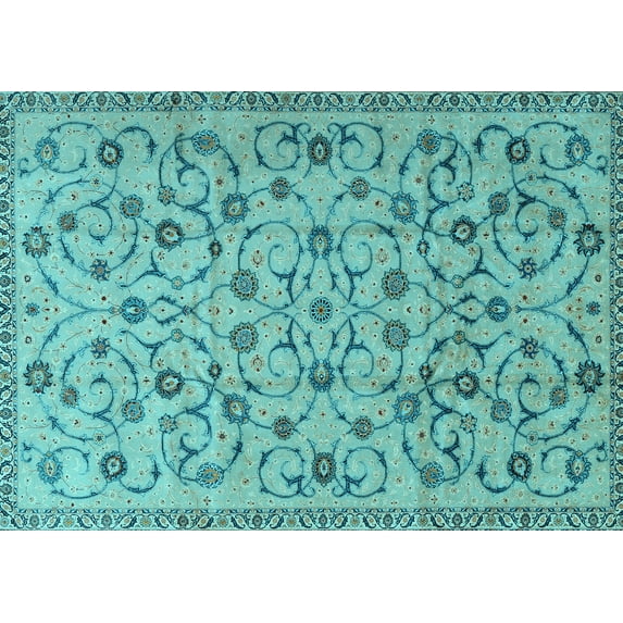 Ahgly Company Indoor Rectangle Persian Light Blue Traditional Area Rugs, 5' x 8'