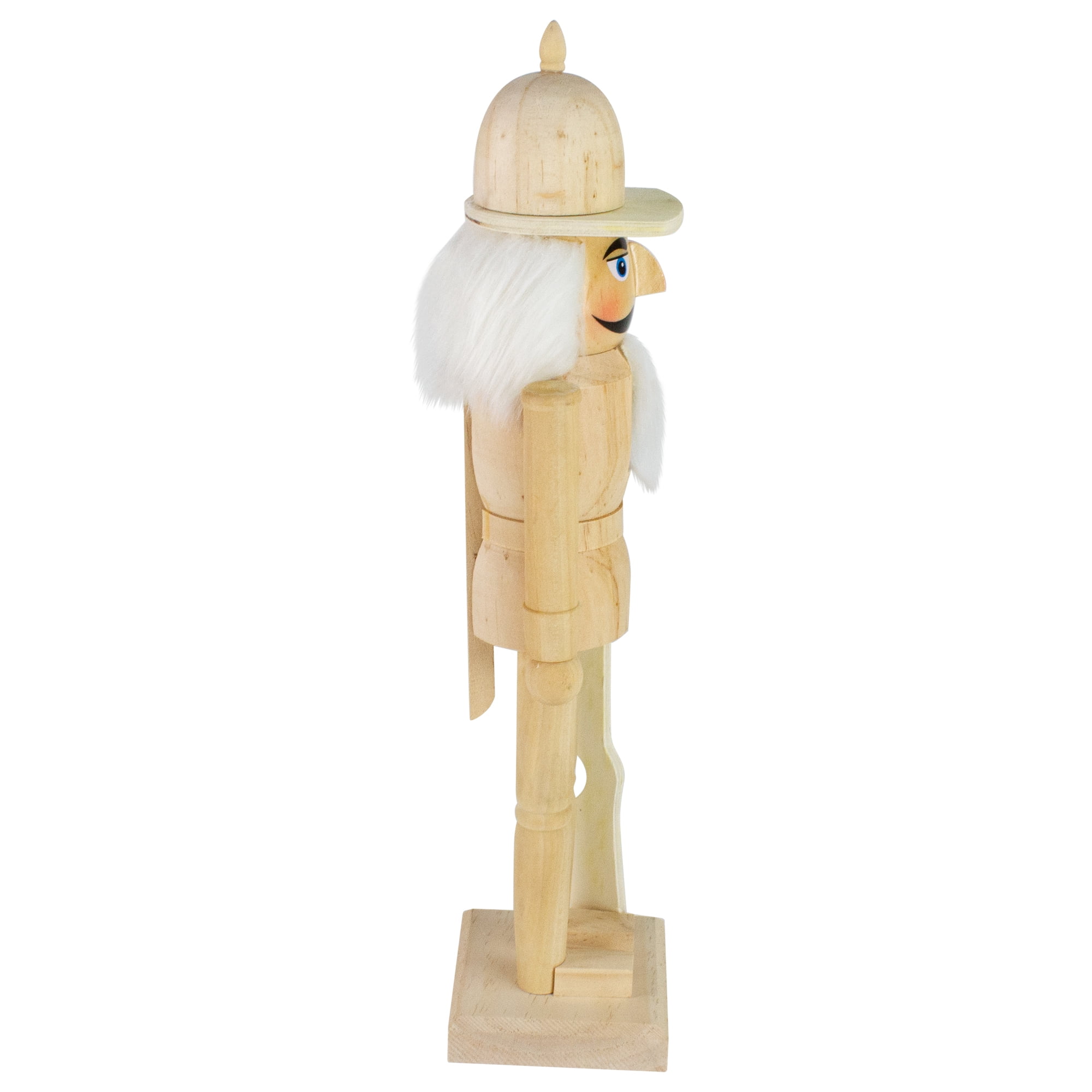 Northlight 15" Unfinished Paintable Wooden Christmas Nutcracker with Rifle