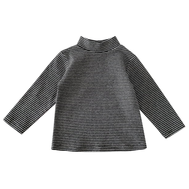 Gibobby Playera Moda Niños pequeños, bebés recién nacidos, niños y niñas, blusa de manga larga sólida a rayas, camisetas, trajes, ropa(Gris, 6-12 Meses)
