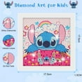 thumbnail image 2 of Kit de pintura de diamante 5D para niños, kits de manualidades con marco de madera, kits simples de arte de diamante de dibujos animados, pintura de diamante anime taladro completo, 2 of 5