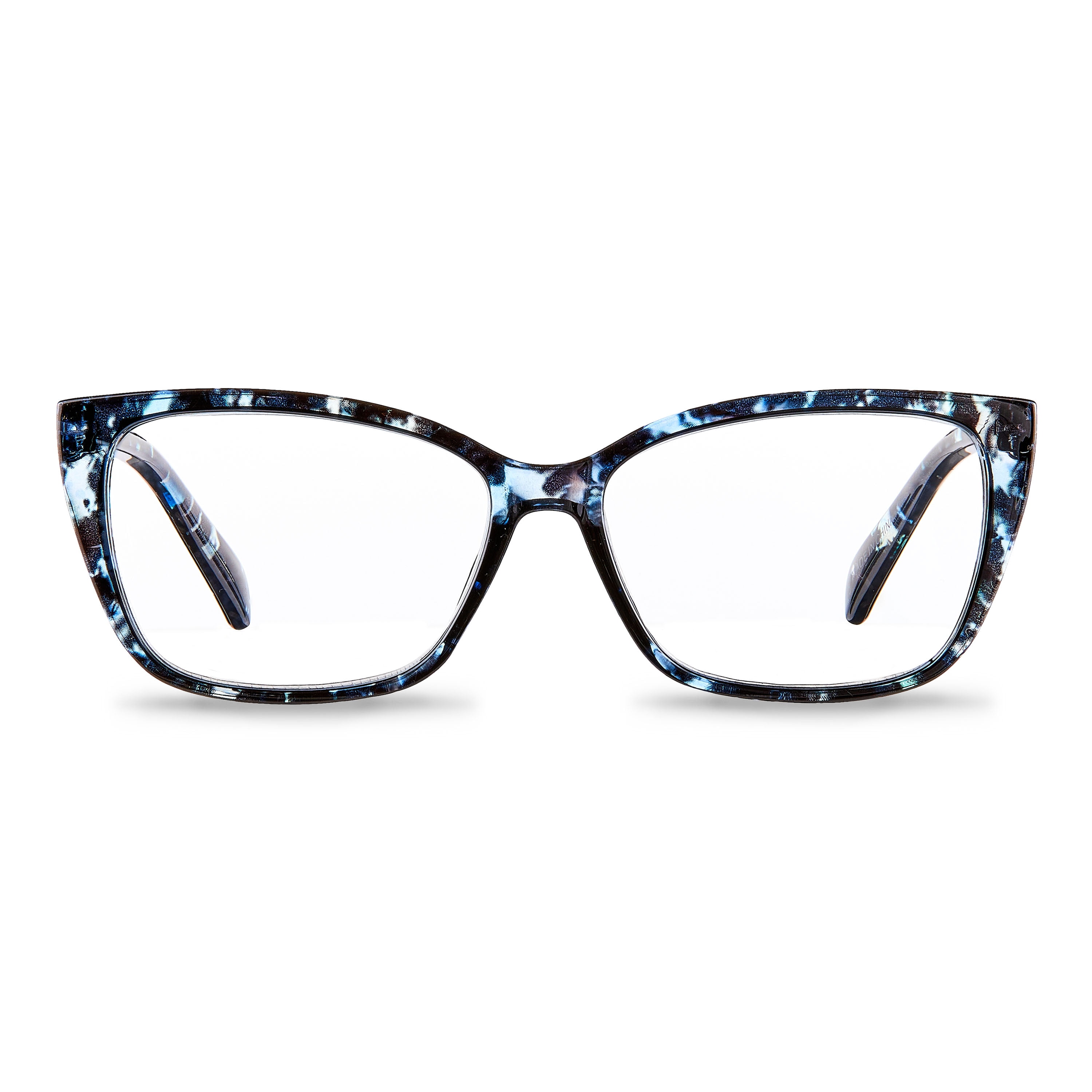 (2 pack) Equate Women's Orchid Cateye Reading Glasses with Case, Blue Purple Tortoise, +1.25