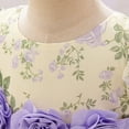 thumbnail image 6 of TEAJOPSUU 6M-3Y Girls Tutu Skirt Puff Short Sleeved Tulle Dress Fluffy Dance Dress Printed Princess Dress for Kids J-Purple, 6 of 9
