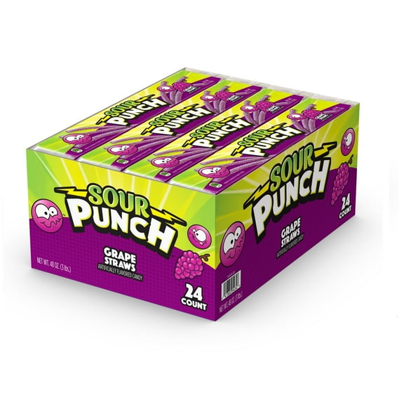 Sour Punch Grape Straws