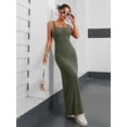 thumbnail image 6 of Women's Ribbed Maxi Tank Dress 95% polyester 5% spandex soft stretchy fabric for everyday wear seasonless versatile, 6 of 13