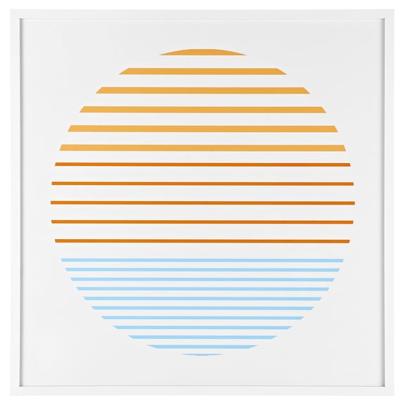 SAFAVIEH Linear Horizon 24 in. x 24 in. Framed Wall Art, Orange/Ivory