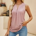 thumbnail image 2 of Boho Tank Tops for Women Hollow out V Neck Sleeve Blouse Shirt Tunic Tops to Wear with Leggings Summer Casual Tanks, 2 of 5