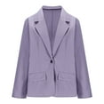thumbnail image 4 of ClodeEU Women's Wool Blend Blazer Jacket With Pockets, Notched Lapel Button Business Work Office Blazers Jacket Purple,Womens Plus XXL, 4 of 6