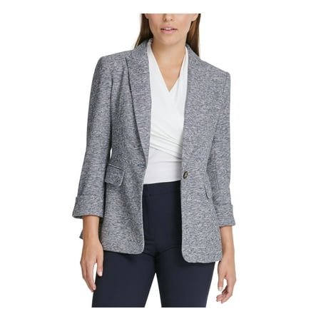 DKNY Womens Gray Blazer Petites Size: 8P