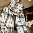 thumbnail image 4 of Luxalzxs Winter Scarf for Women Cold Weather Fashion Retro Plaid Shawls Wraps Thick Warm Soft Scarf Wraps for Women, 4 of 5