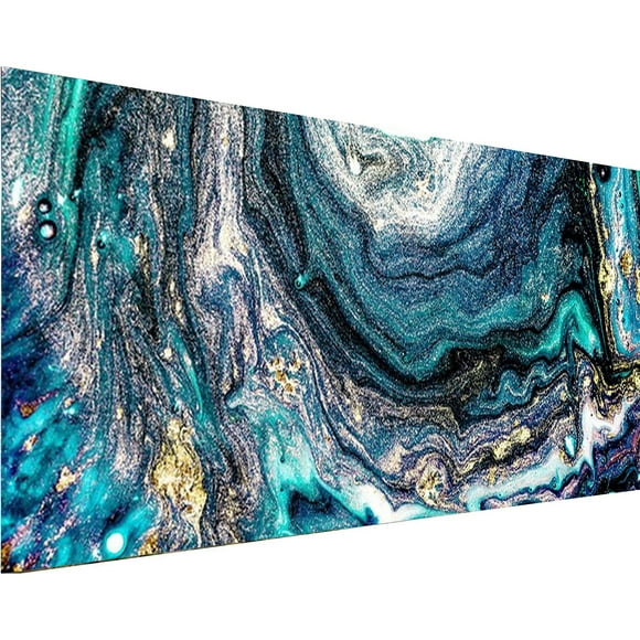 YALKIN 5D Large Diamond Painting Kits for Adults (35.4x15.7inch), Abstract Full Round Drill Wave Pictures Arts for Home Wall Decor Relax Gift