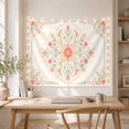 thumbnail image 5 of Symmetrical Floral Mandala on Cream Background, Serene Folk Art for Nature Art Lovers, Botanical Wall Decor, Housewarming Gift, Tapestry Wall Hanging for Bedroom and Living Room, 5 of 7