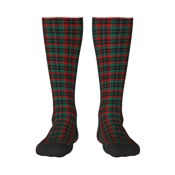 Honeii Tartan Plaid Print Long Socks,Novelty Design Socks Gift for Men and Women,Crew Socks,Calf Socks