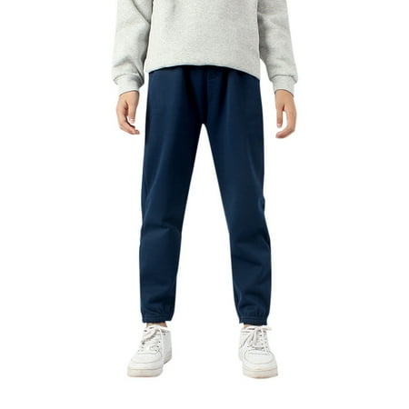 

Boys Casual Trousers Lightweight Pants Girls Sweat With Pockets Kids Solid Athletic Jogger Pants Active Sweatpants 10 Years-12 Years