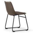 thumbnail image 7 of Set of 2 Berenice Dark Brown Faux Leather Upholstered Dining Chair with Black Iron Legs, 7 of 7