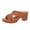 Brown, variant on Women's Platform Chunky Heels Flower Low Block Heeled Sandals Open Toe Slides Wedding Party Dress Sandals Casual Summer Mules Slip-on Shoes