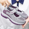 thumbnail image 4 of Women's Breathable Mesh Walking Shoes Adjustable Hook and Loop Strap Non Slip Lightweight Casual Comfort Sneakers 41, 4 of 6