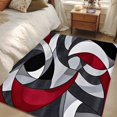 thumbnail image 5 of Red Black Twist Art Area&nbsp;Rug 2.7x5ft Abstract Modern Non-Slip&nbsp;Washable Square&nbsp;Rugs Soft Felt Indoor Floor Mat for Bedroom Kitchen Living Room Bathroom, 5 of 9
