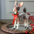 thumbnail image 3 of 9.75" Brown and White Spotted Glitter Reindeer Table Top Christmas Decoration, 3 of 4