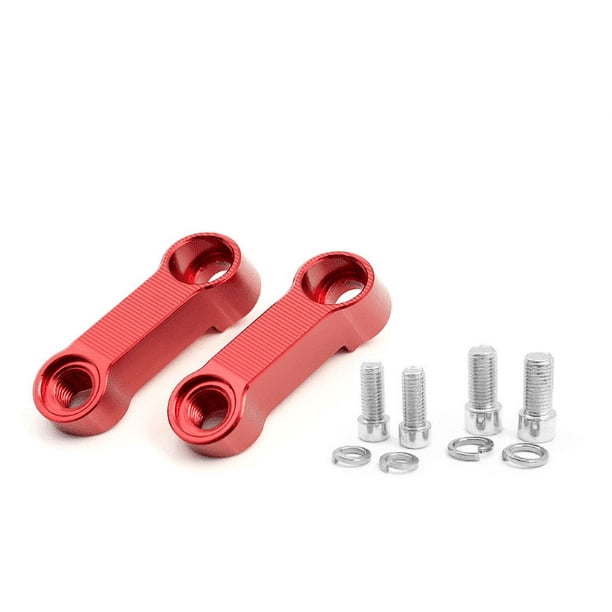 Extensión de espejo retrovisor (rojo), kit de adaptador de espejo retrovisor de motocicleta de aluminio Extensor de montaje vertical de 10 mm y 8 mm con orificios de montaje M10 o M8. Alternativas a l