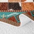thumbnail image 5 of Erosebridal Patchwork Southwest Twin Quilt Set,Cowhide Aztec Western Striped Twin Coverlet Set For Boys,2pcs, 5 of 7